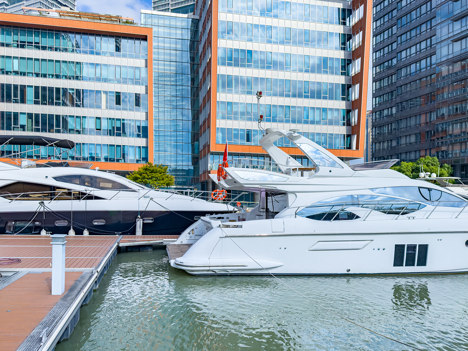 Yachts at dock